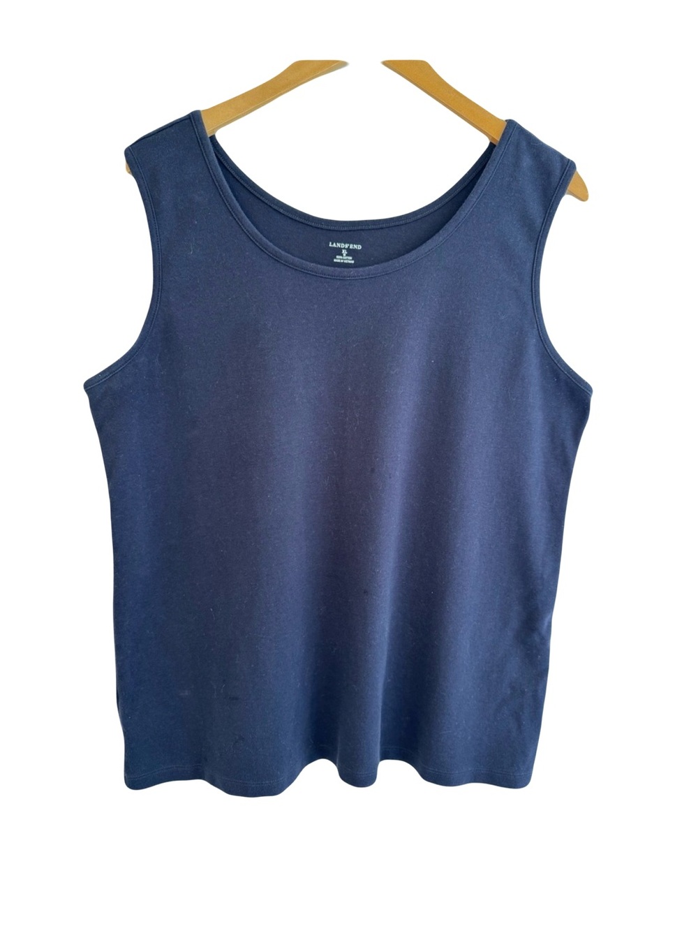 Land's End Navy Sleeveless Cotton Tank Top XL